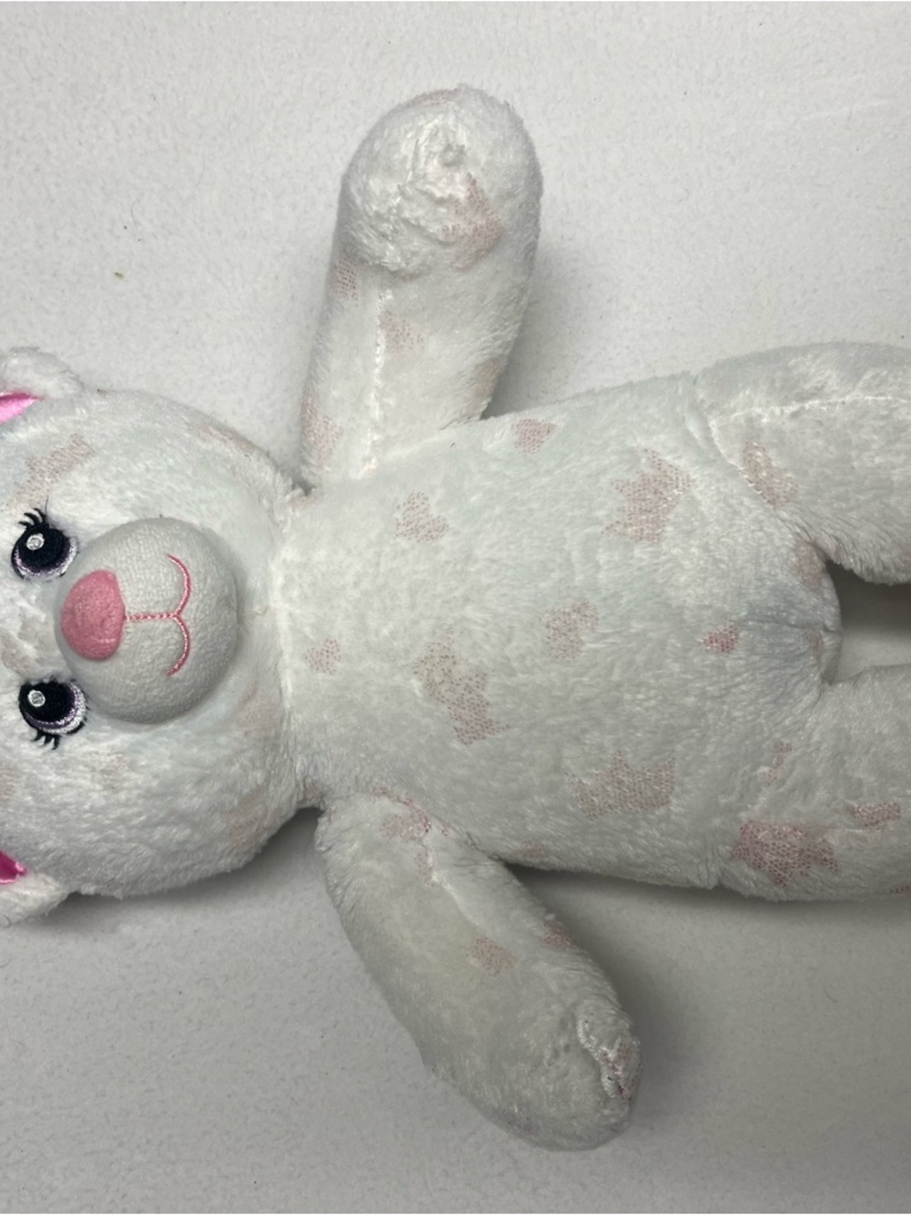 Plush White & Light Pink Bunny Soft Toy - Kids Comfort Plush